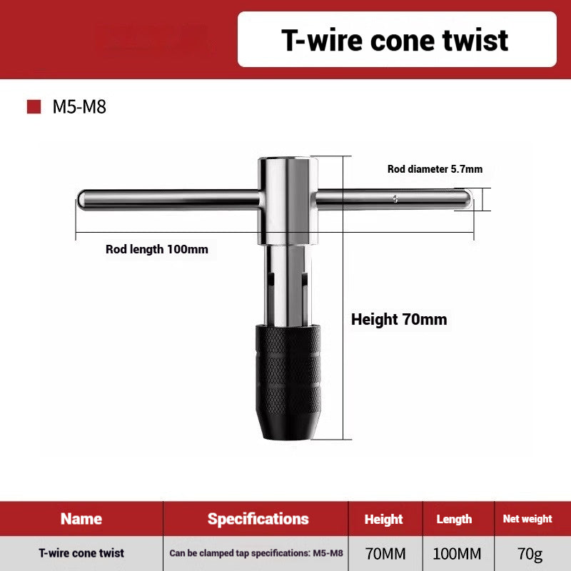 1098-Ratchet Tap Wrench Tap Manual Tapping Tapper Collet Extended Adjustable Stringer Tool Set Shandong Denso Pricision Tools Co.,Ltd.